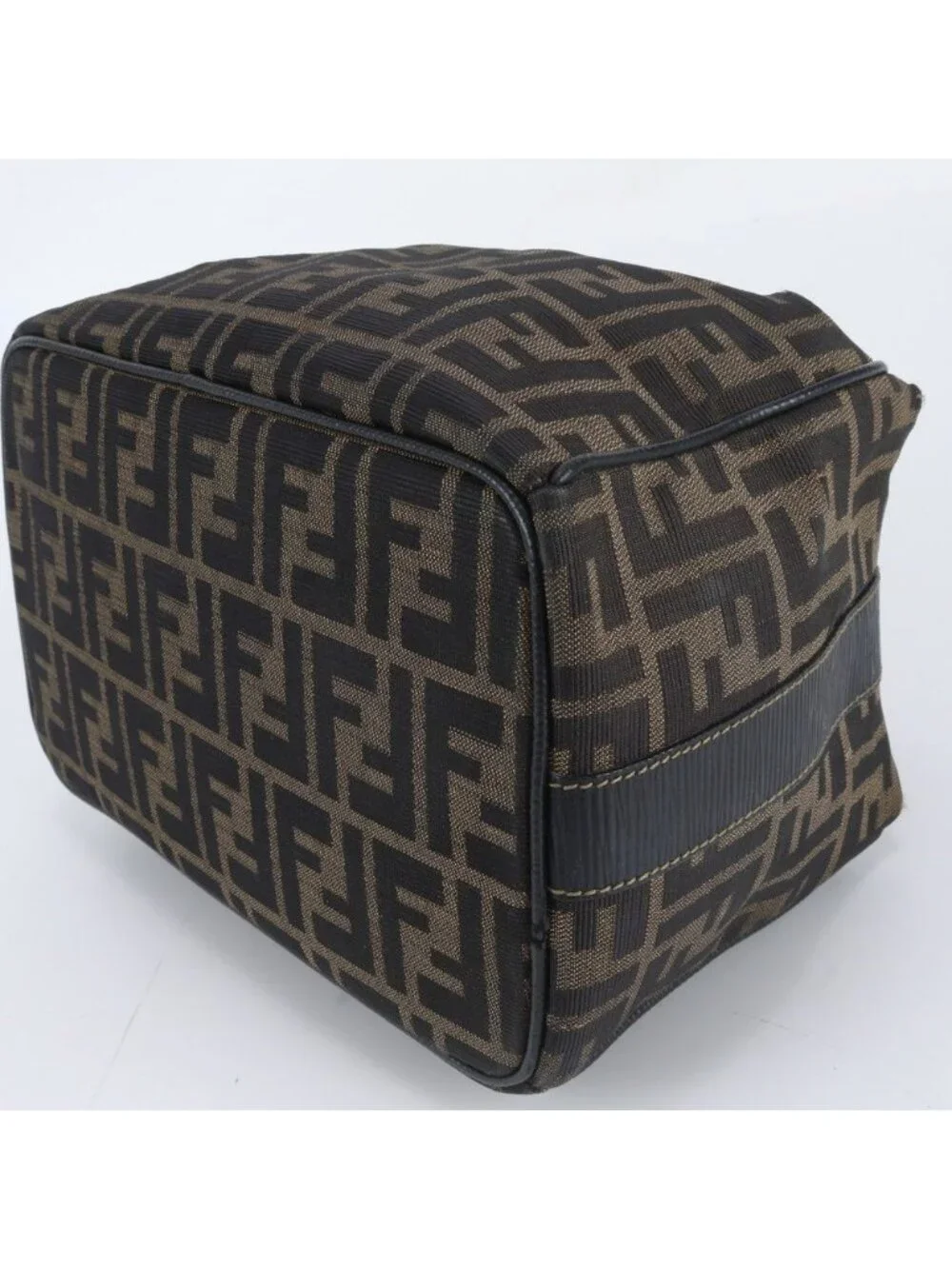 Fendi Zucca Mini Pouch Leather Nylon Handbag